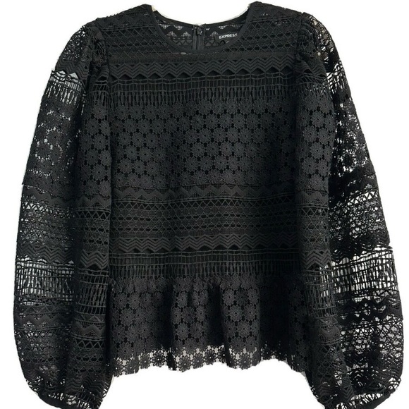 Express lace peplum blouse. Size XS - Picture 2 of 8